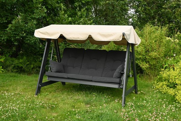 Hovedbilde Dalom hammock med tak - orkangrå/jutebeige tak 