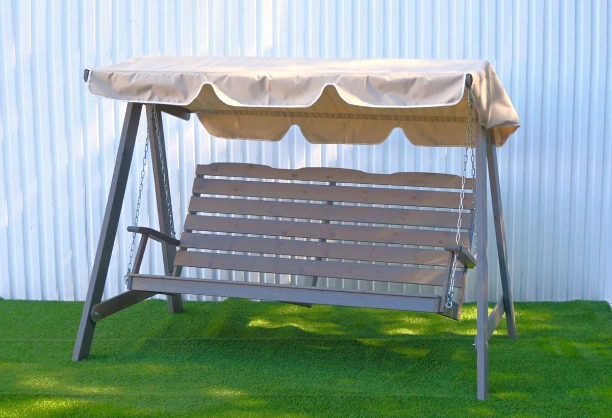 Dalom hammock med tak - grå/jutebeige tak
