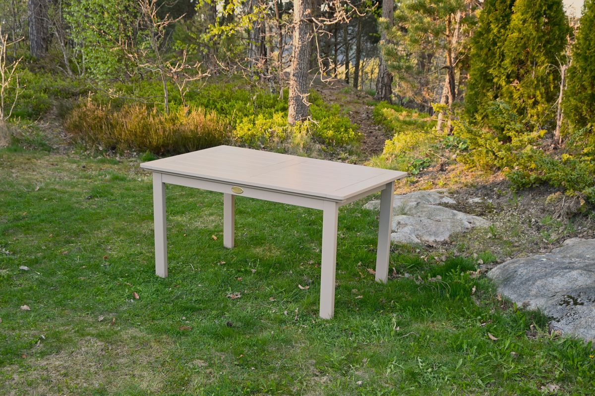 Lakkøy sett 3+1+1 m/puter+spisebord - sandbeige/Perlemorsbeige