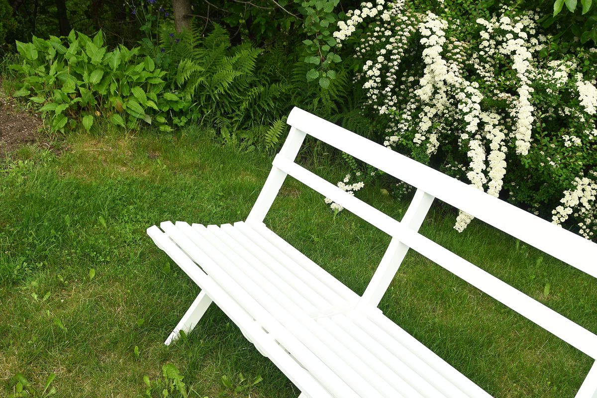 Torpet sett klappbenk+bord - hvit
