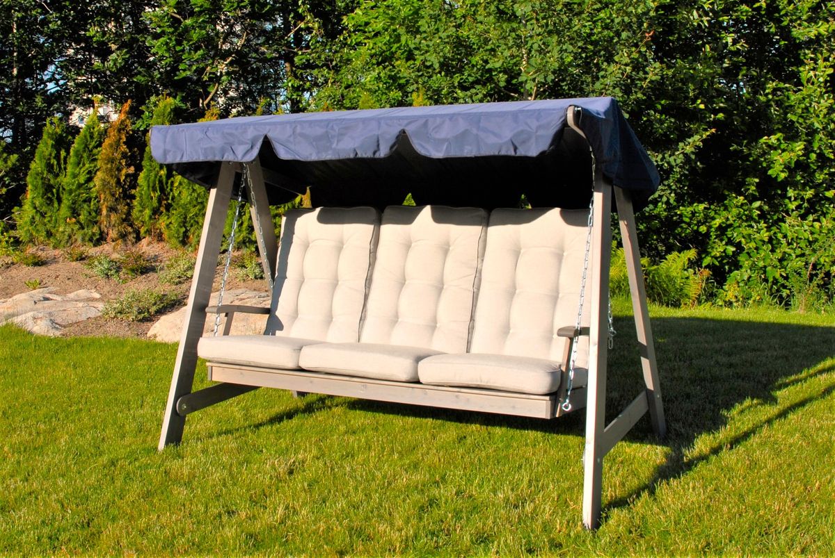 Dalom hammock med tak - grå/blått tak