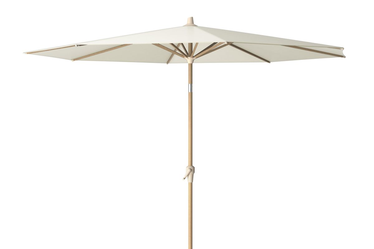 Platinum Riva+ parasoll Ø25o cm m/sveiv - naturhvit/teak-look