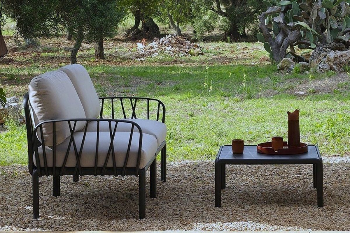 Nardi Komodo sett 2-S sofa m/puter+bord - antrasittgrå/gråbeige