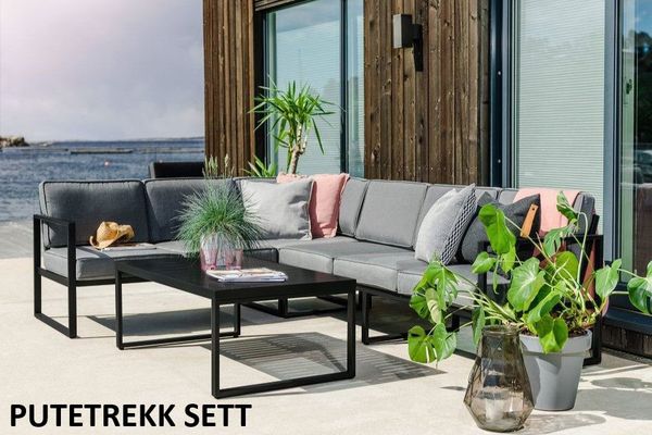 Hovedbilde Camilla putetrekk sett til hjørnesofa - design Harmonigrå, 13 putetrekk 