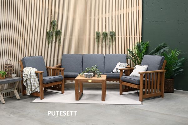 Hovedbilde Nymark Medium putesett 3+1+1 - design Fibergrå, 5 puter 