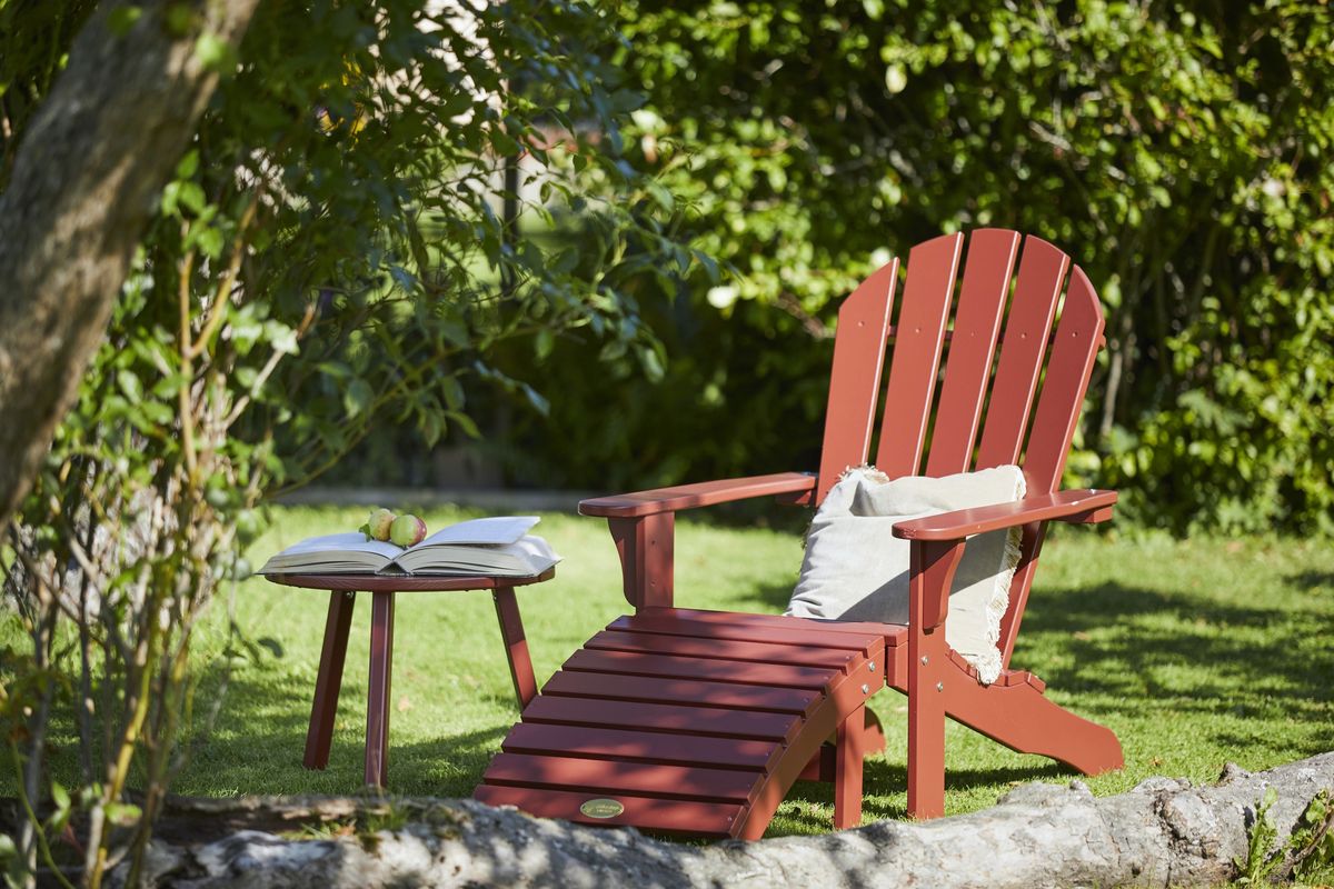 Tennessee sett adirondack stol m/fothviler+bord - oksidrød