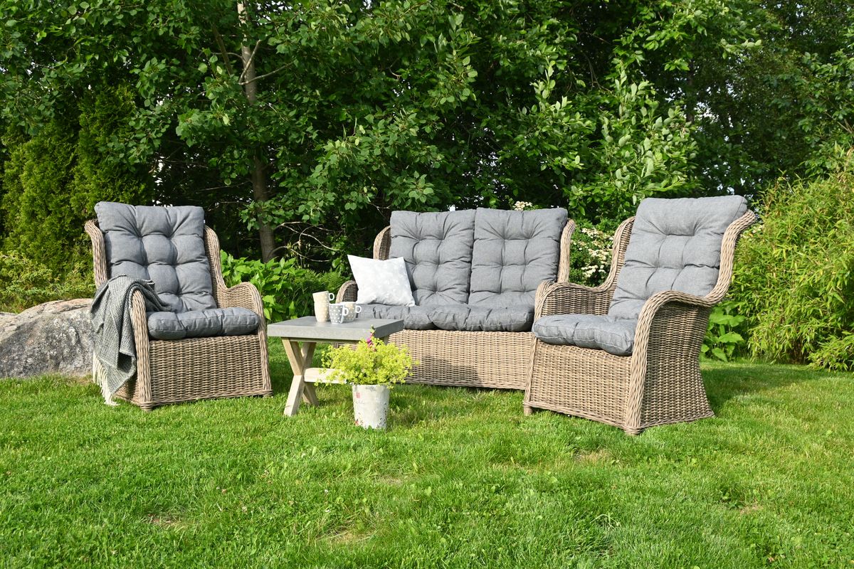 Allround Flock putesett 2+1+1 - design Fibergrå, 4 puter 