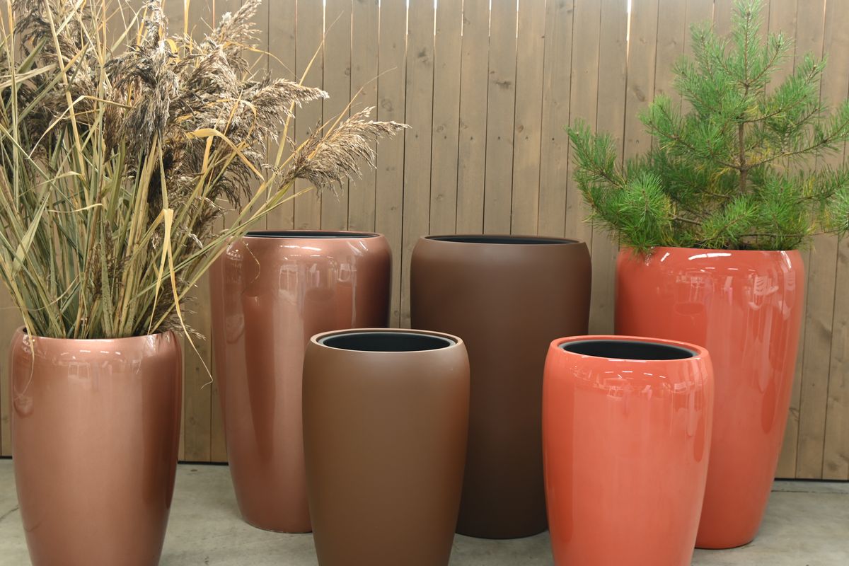 Milano blomsterpotter sett - terracotta, 2 stk