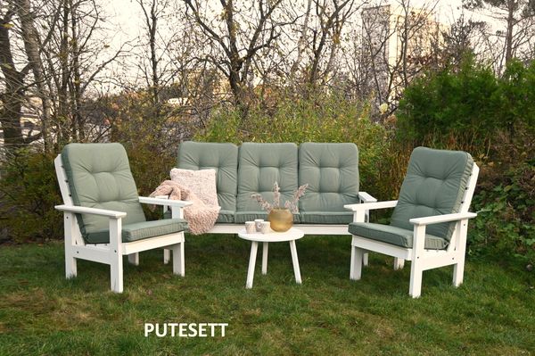 Hovedbilde Iduna Høy putesett 3+1+1 - design Eføygrønn, 5 puter 