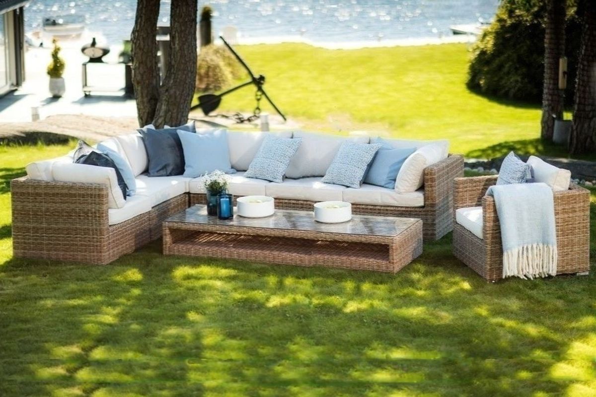 Palermo 72 putesett til stor hjørnesofa+stol - design Krembeige, 15 puter