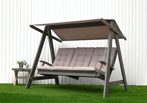 Hovedbilde Daløy hammock med tak - grå/panamabeige tak