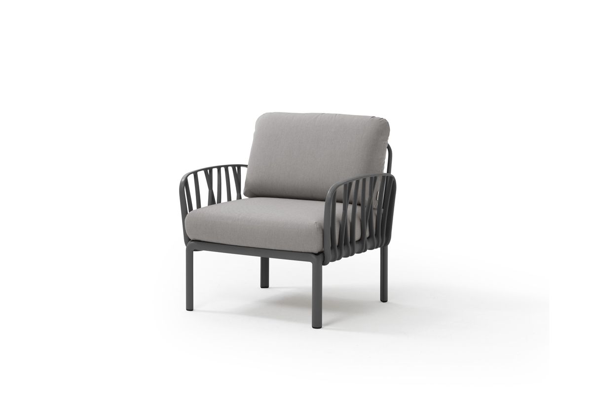 Nardi Komodo sett 2-S sofa m/puter+bord - antrasittgrå/gråbeige