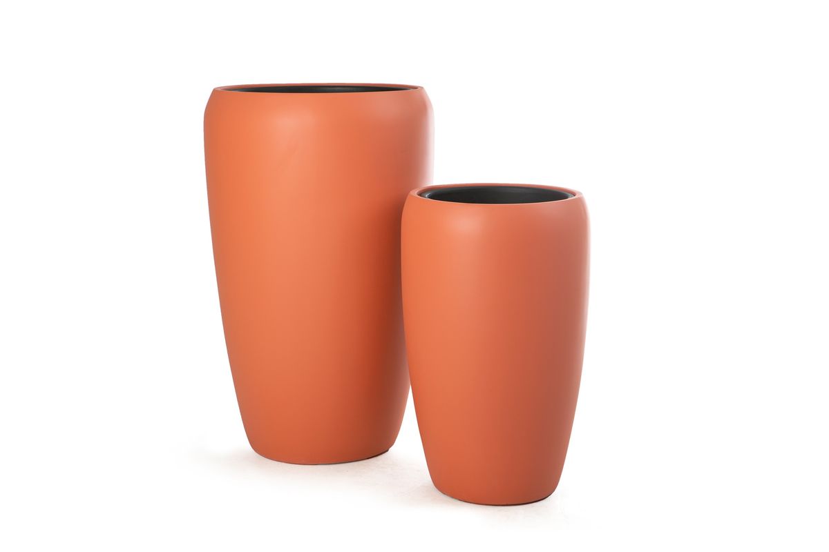 Milano blomsterpotter sett - matt terracotta, 2 stk