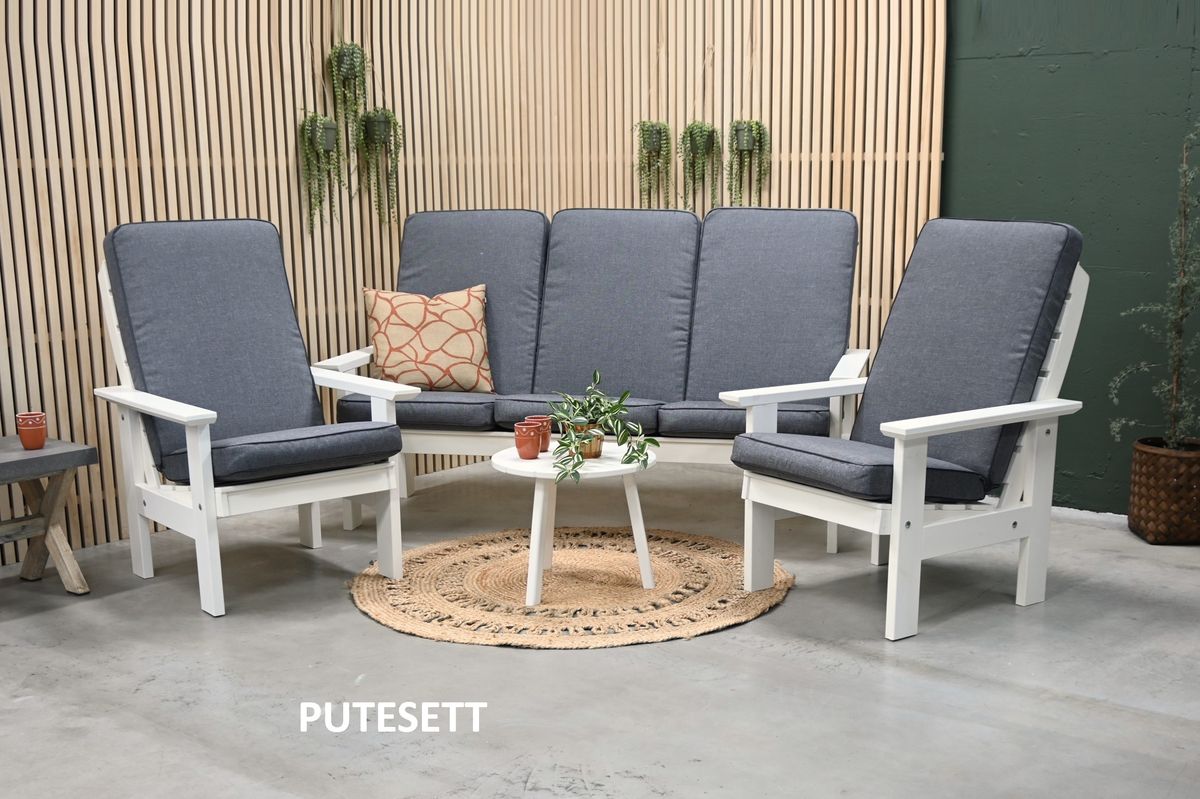 Nymark Høy putesett 3+1+1 - design Fibergrå, 5 puter 