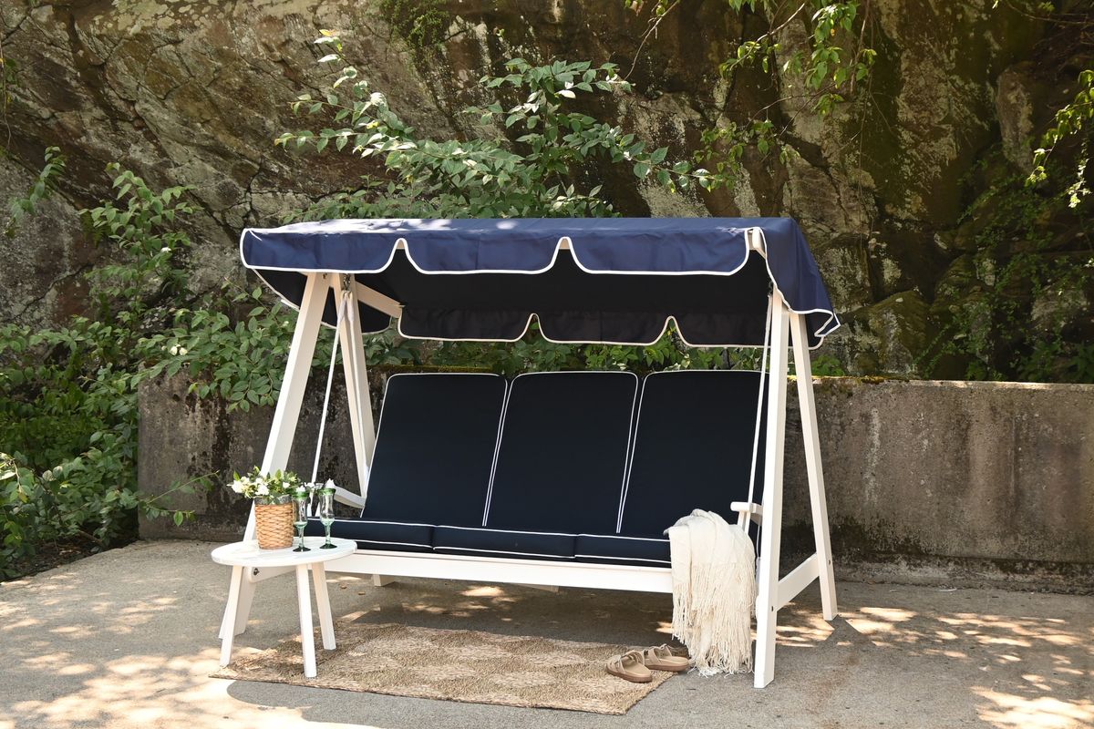 Dalom Typ hammock med tak - hvit/Navy tak