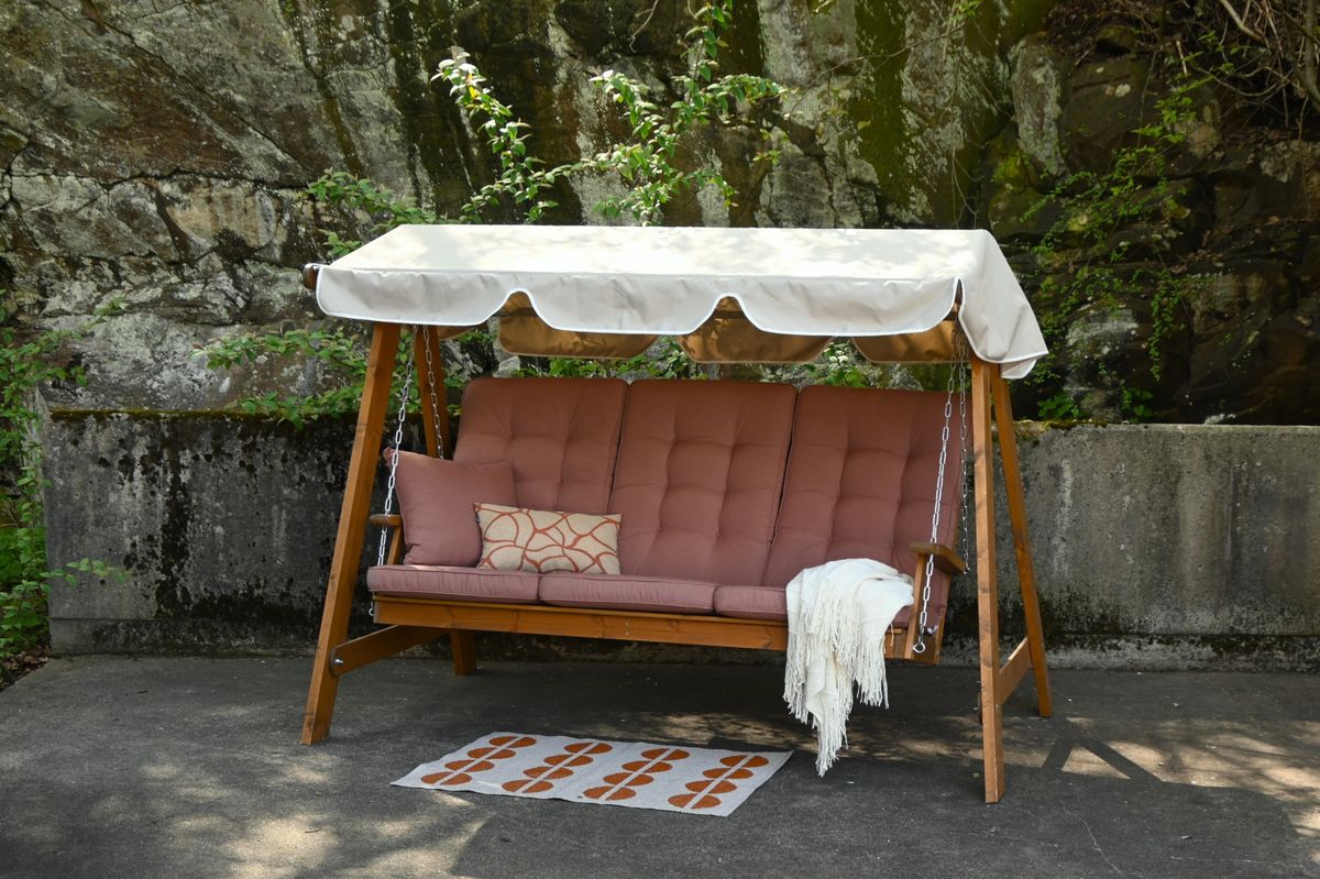 Dalom hammock med tak - kanel/jutebeige tak