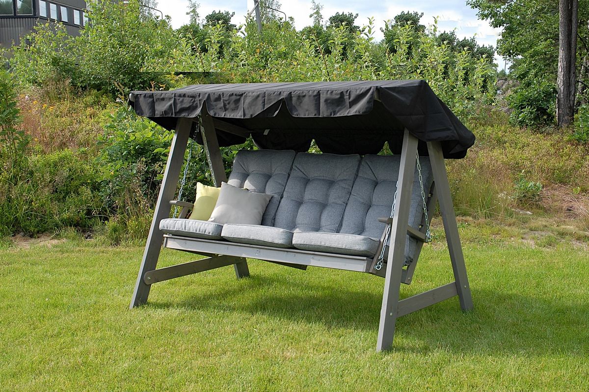 Dalom hammock med tak - grå/sort tak