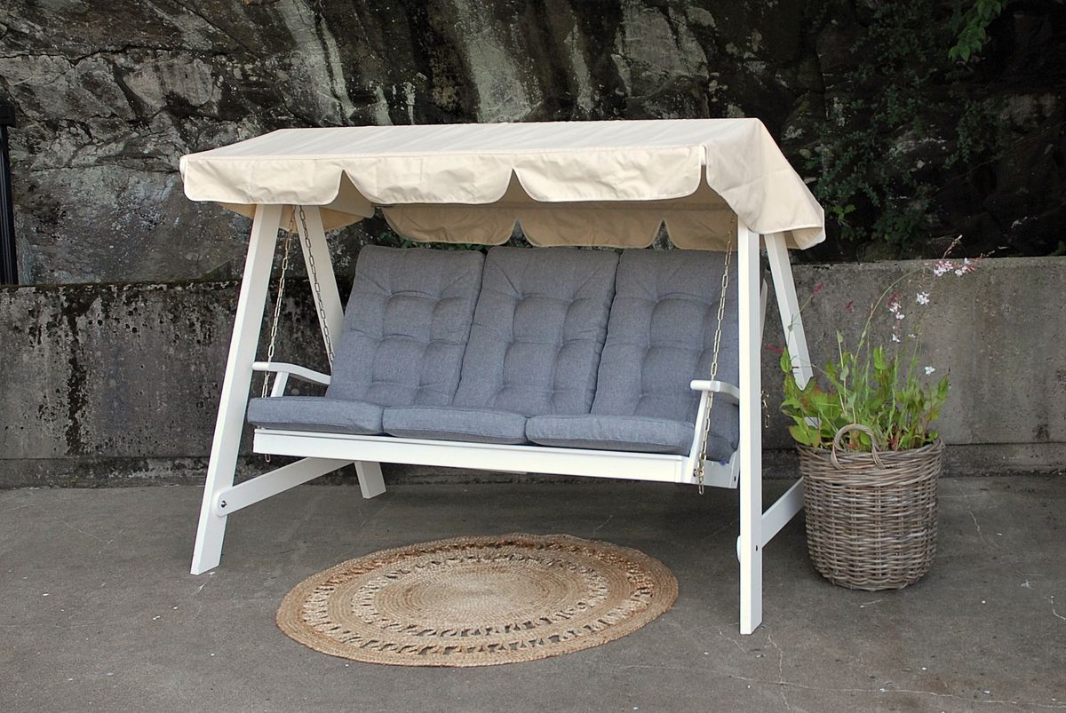 Dalom hammock med tak - hvit/beige tak