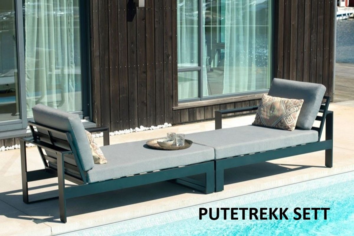 Brooklyn putetrekk sett til solseng - design Harmonigrå, 4 putetrekk 