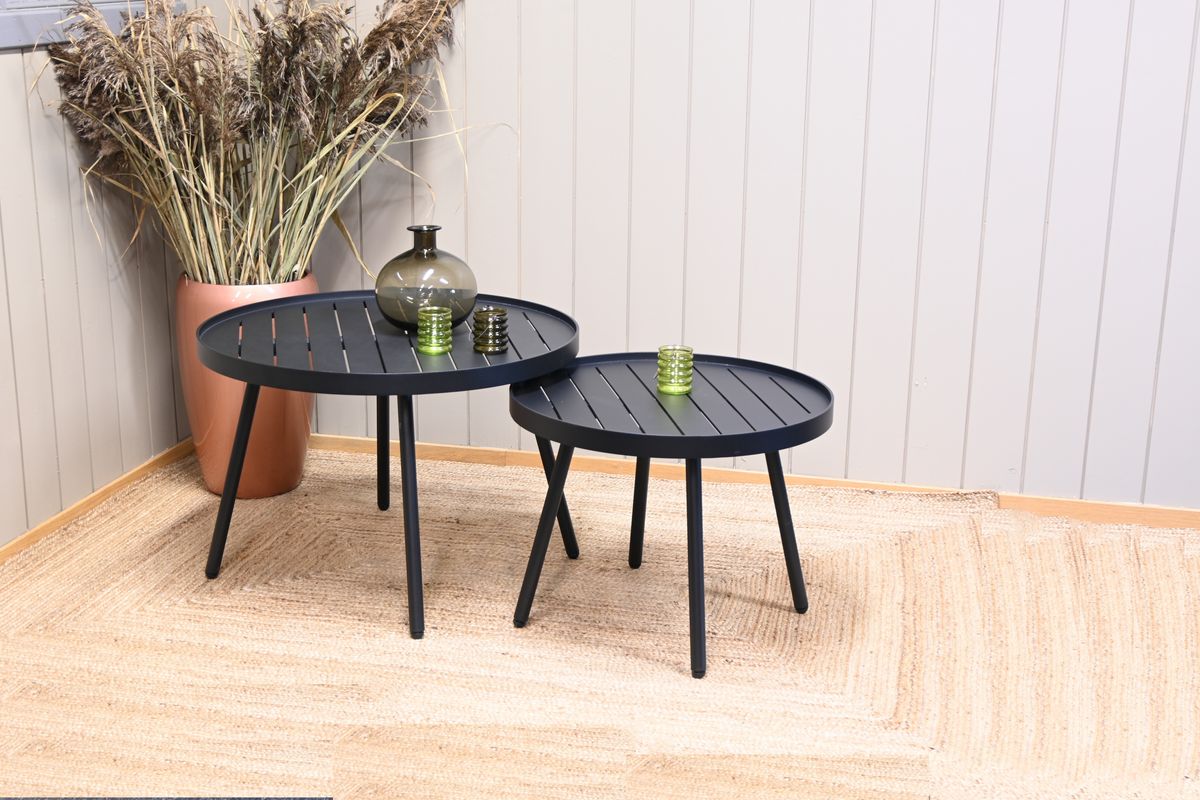 Rondelle bordsett - sort, 2 bord