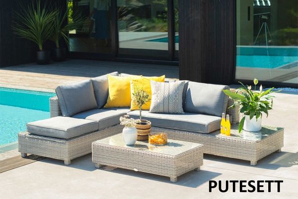 Hovedbilde Corina putesett til hjørnesofa - design Novembergrå, 9 puter