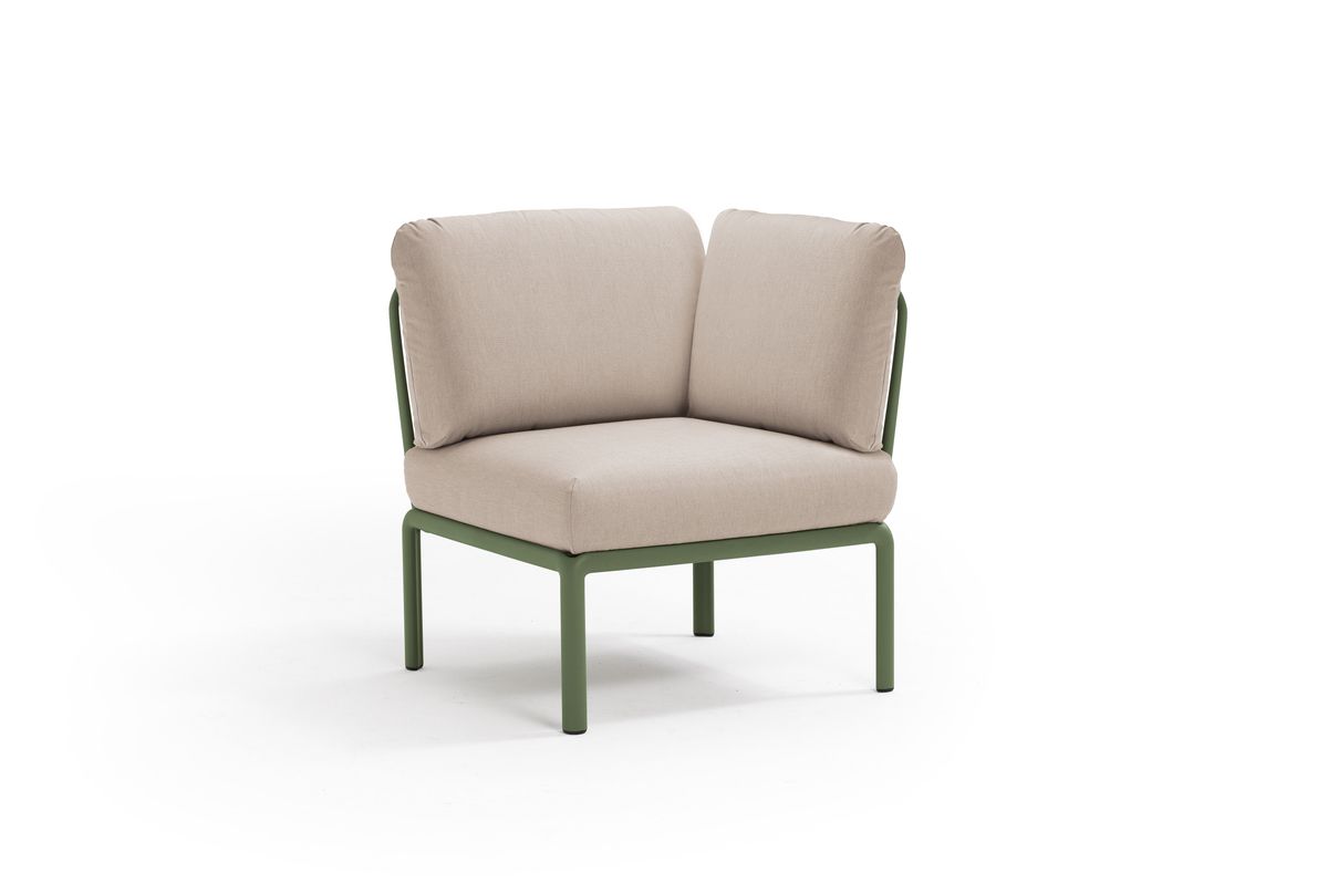 Nardi Komodo hjørnemodul m/puter - agavegrønn/canvasbeige
