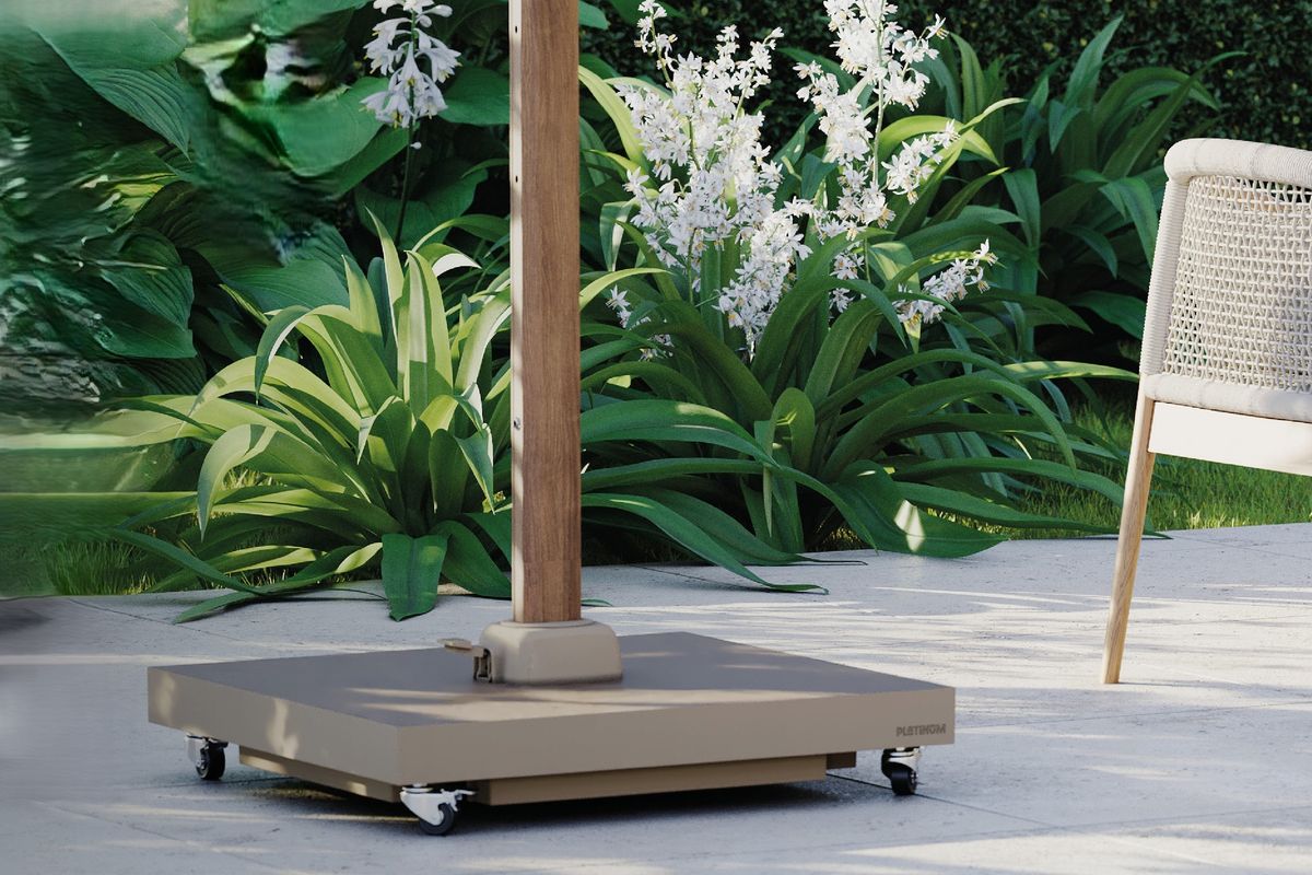 Platinum Challenger T2 Premium hengeparasoll 300x300 cm m/Ceramica fot - champagne/teak