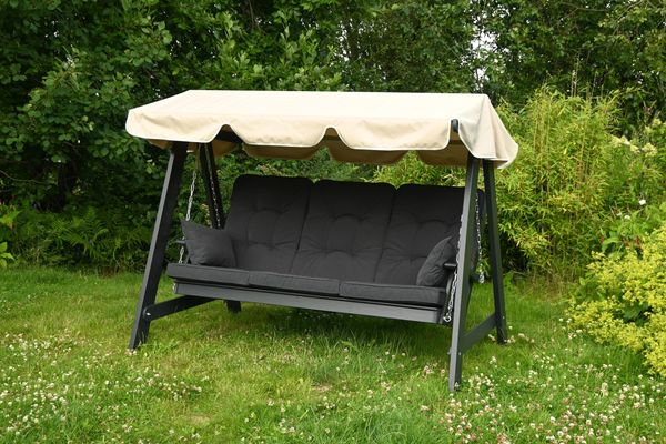 Hovedbilde Dalom hammock med tak - orkangrå/jutebeige tak 