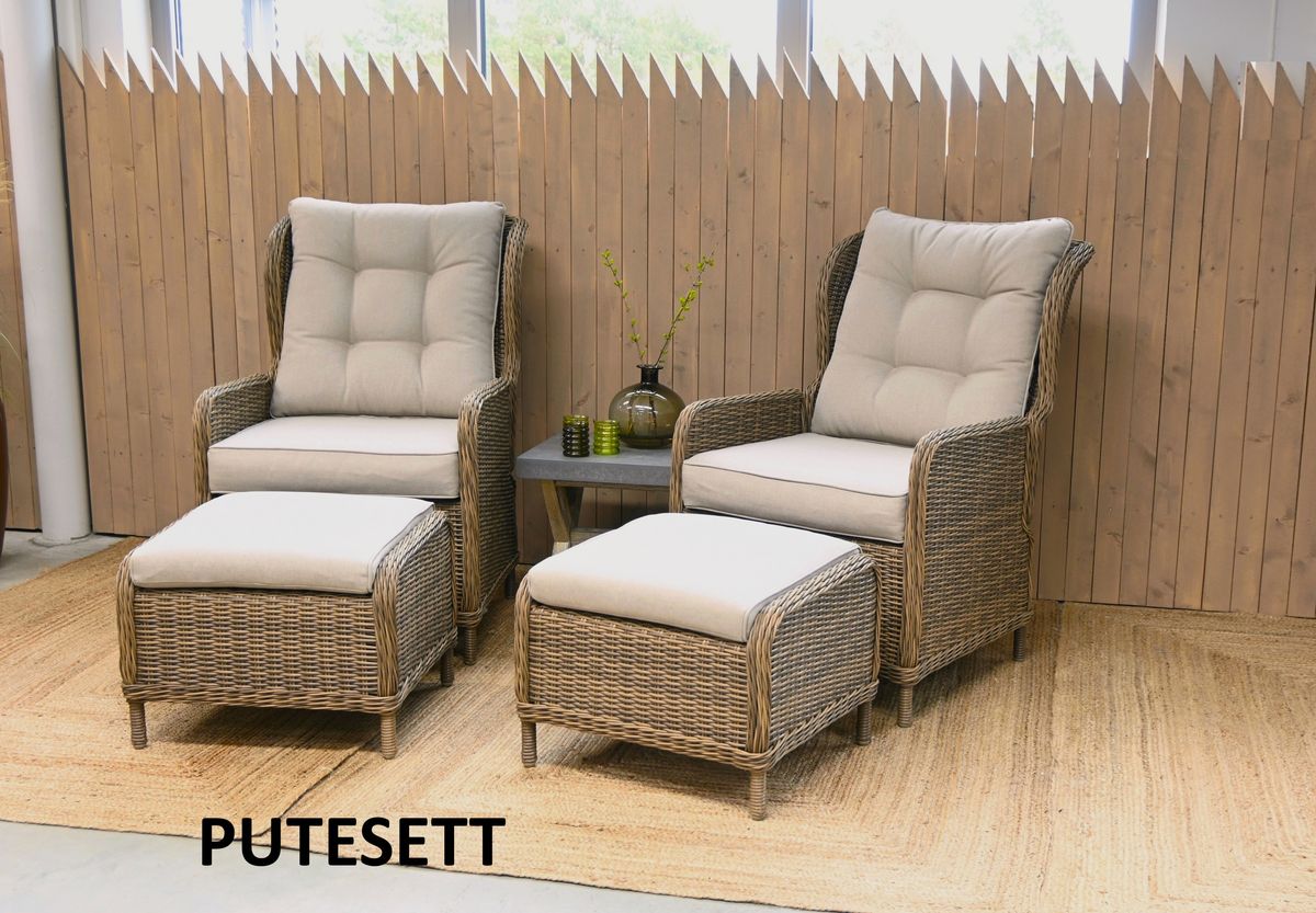 Support R putesett for hvilestolsett - design Sandbeige, 6 puter 