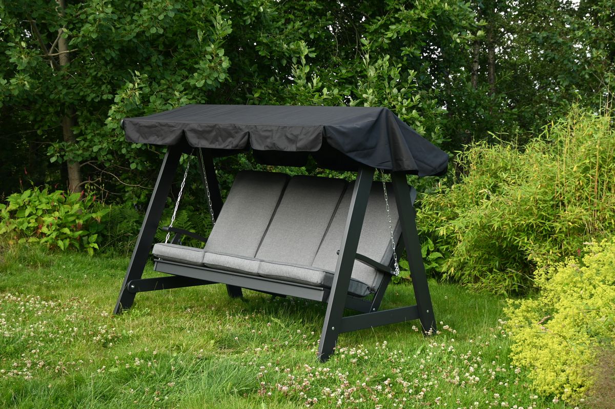 Dalom hammock med tak - orkangrå/sort tak